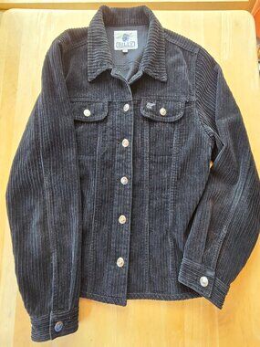 Billy Brand Black 100% Cotton Corduroy Medium Button-Up Machine Wash Jacket
